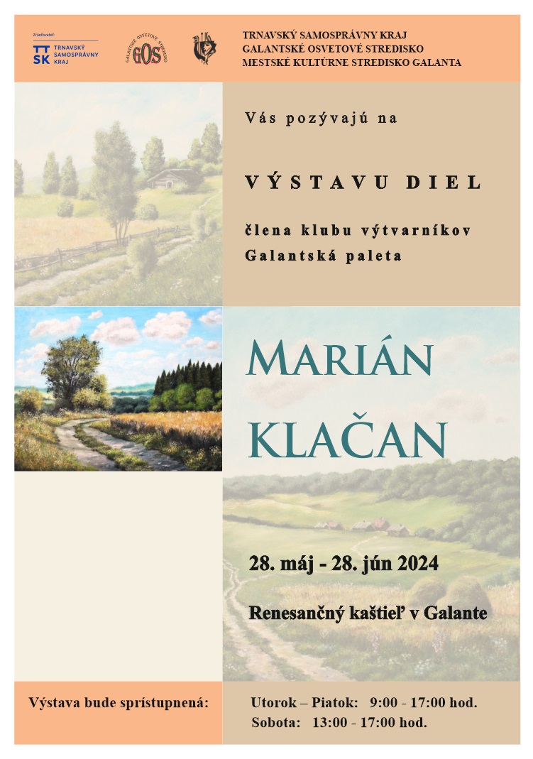 Marián Klačan – výstava diel člena Klubu výtvarníkov Galantská paleta