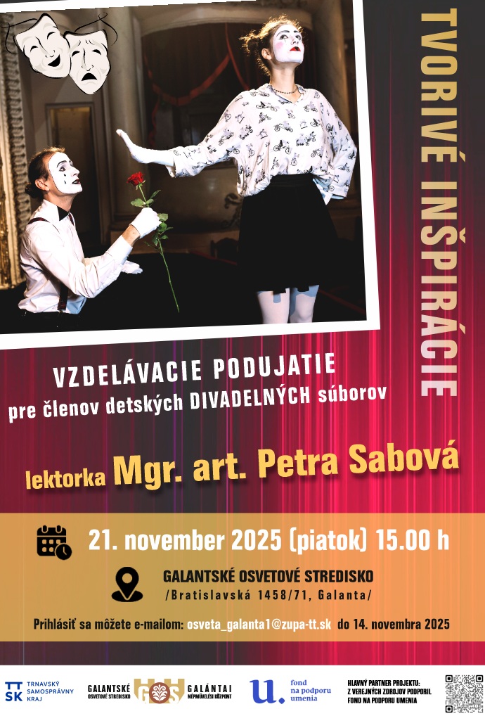 TVORIVÉ INŠPIRÁCIE - vzdelávací seminár pre členov detských divadelných súborov